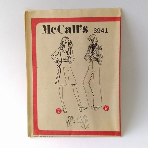 Vintage Pattern McCall's 3941 70s Top, Skirt Pants Size 12 Bust 34 1974 - Picture 4 of 4